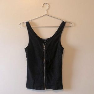 Black Zip Up Tank Top